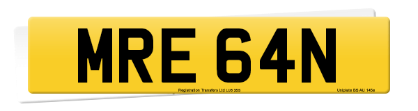 Registration number MRE 64N